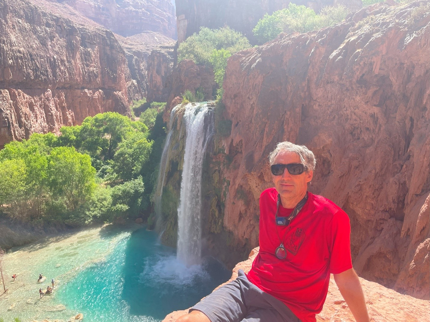 Primeira vista da cachoeira Havasupai