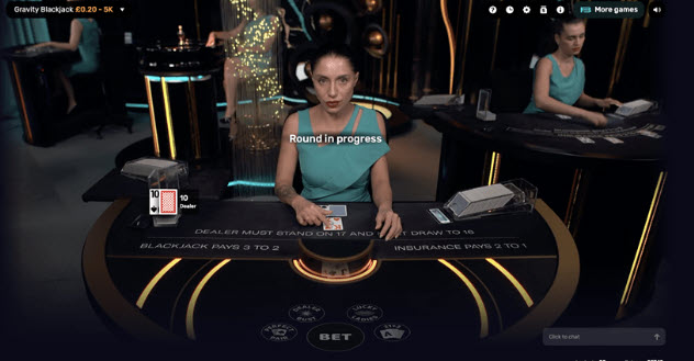 Blackjack de gravidade