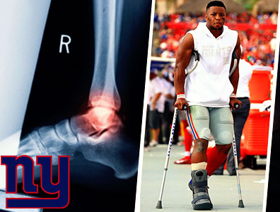O astro do New York Giants, o running back Saquon Barkley, ficará afastado dos gramados por 4 a 8 semanas devido a uma grave entorse no tornozelo.