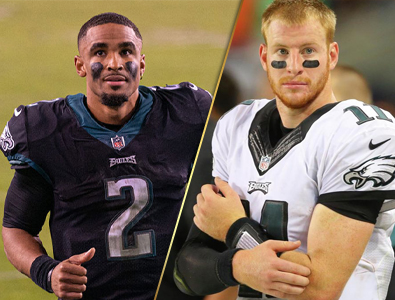 Philadelphia Eagles decide escalar Jalen Hurts como quarterback titular em vez de Carson Wentz.