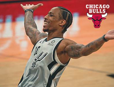 O Chicago Bulls adquiriu DeMar DeRozan em uma troca envolvendo a contratação de DeMar DeRozan e o San Antonio Spurs.