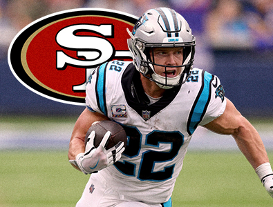 O Carolina Panthers negocia o astro running back Christian McCaffrey com o San Francisco 49ers.