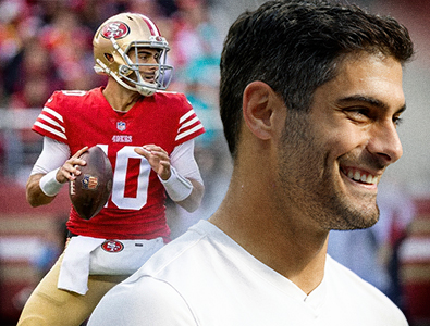 O quarterback do San Francisco 49ers, Jimmy Garoppolo, está fora do restante da temporada devido a uma fratura no pé.
