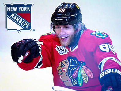 O New York Rangers contrata o astro Patrick Kane.