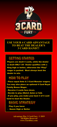 frente do cartão de balcão