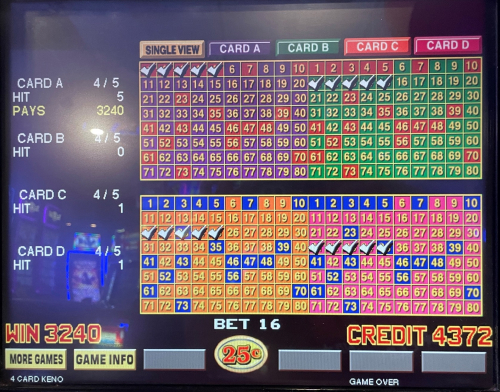 keno de quatro cartas