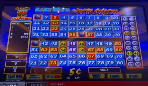 Exemplo 1 de explosão no keno