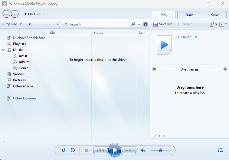 Windows Media Player Legado