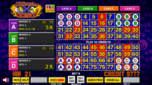 Exemplo 3 de keno ultimate x