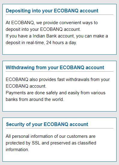 Depositando com a ECOBNAQ